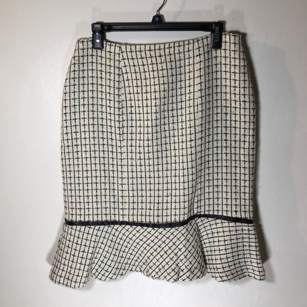 Cute White Black Cream Dalia Skirt sz 8
